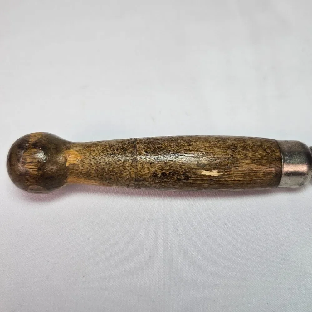 Vintage A&J Can Bottle Opener Wood Handle Tool Steel Tempered USA Kitchen Tool
